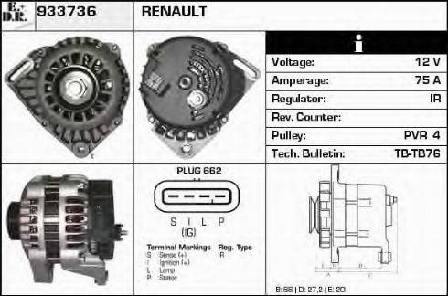 EDR 933736 - Alternator autospares.lv