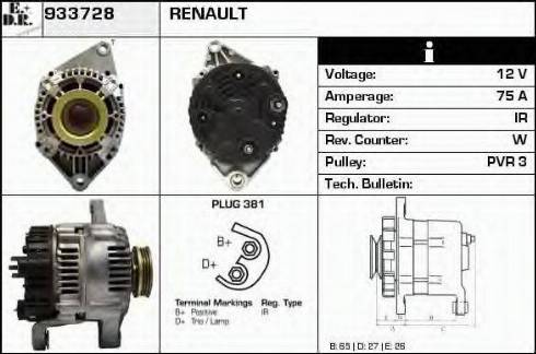 EDR 933728 - Alternator autospares.lv