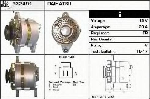 EDR 932401 - Alternator autospares.lv