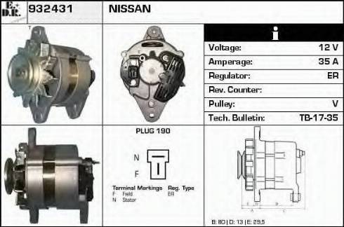 EDR 932431 - Alternator autospares.lv