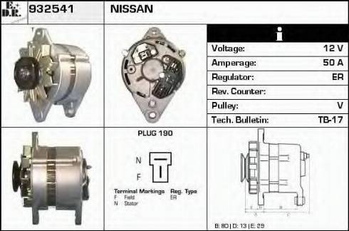 EDR 932541 - Alternator autospares.lv