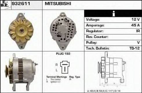 EDR 932611 - Alternator autospares.lv