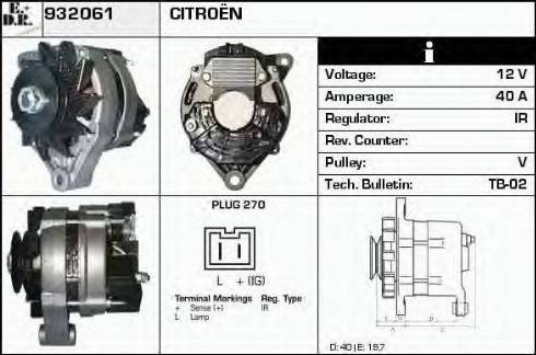 EDR 932061 - Alternator autospares.lv