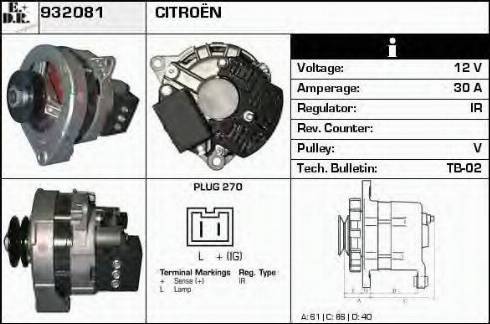 EDR 932081 - Alternator autospares.lv