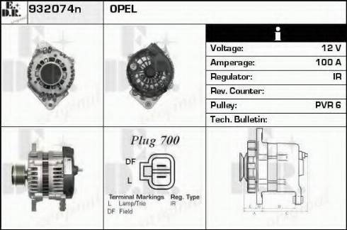 EDR 932074N - Alternator autospares.lv