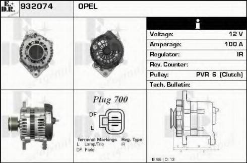 EDR 932074 - Alternator autospares.lv