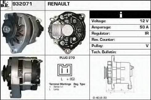 EDR 932071 - Alternator autospares.lv