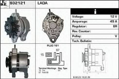 EDR 932121 - Alternator autospares.lv