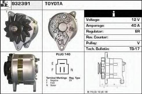 EDR 932391 - Alternator autospares.lv