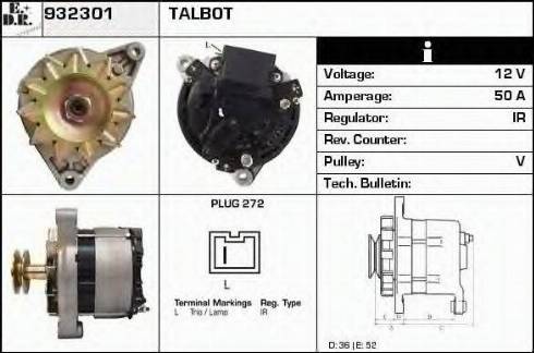 EDR 932301 - Alternator autospares.lv