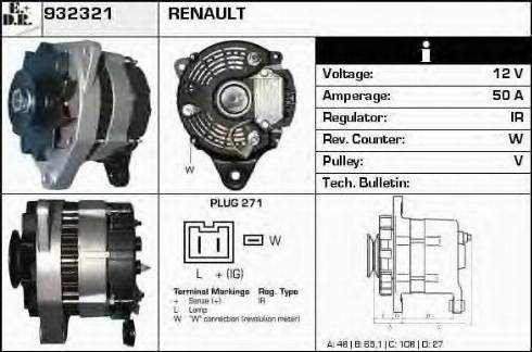 EDR 932321 - Alternator autospares.lv