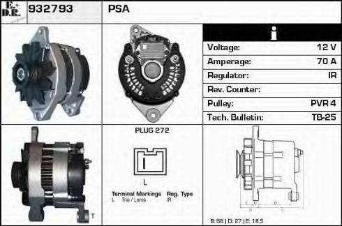 EDR 932793 - Alternator autospares.lv