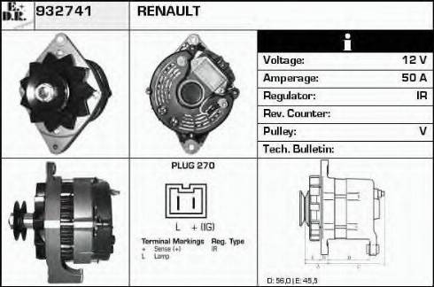 EDR 932741 - Alternator autospares.lv