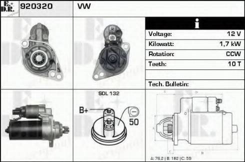 EDR 920320 - Starter autospares.lv