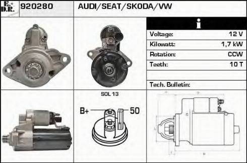 EDR 920280 - Starter autospares.lv