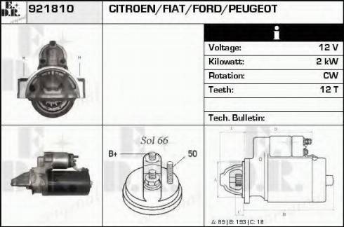 EDR 921810 - Starter autospares.lv