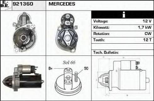 EDR 921360 - Starter autospares.lv