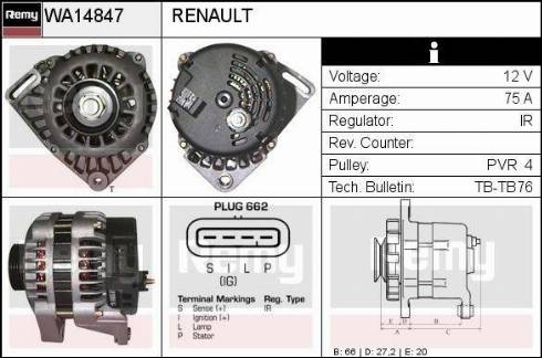 EDR WA14847 - Alternator autospares.lv