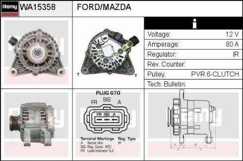 EDR WA15358 - Alternator autospares.lv