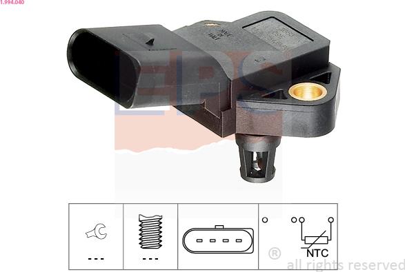 EPS 1.994.040 - Sensor, intake air temperature autospares.lv