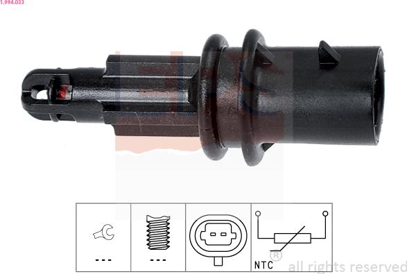 EPS 1.994.033 - Sensor, intake air temperature autospares.lv