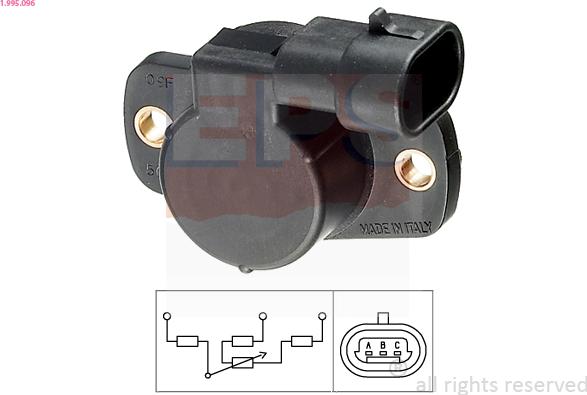 EPS 1.995.096 - Sensor, throttle position autospares.lv