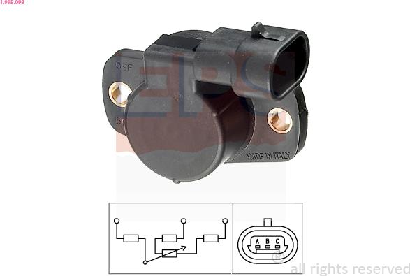 EPS 1.995.093 - Sensor, throttle position autospares.lv