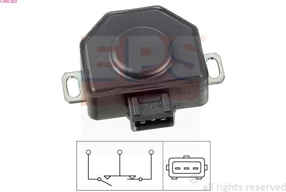 EPS 1.995.032 - Sensor, throttle position autospares.lv