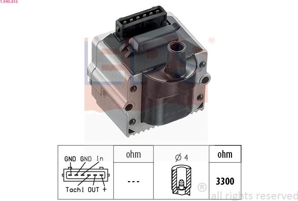 EPS 1.990.416 - Ignition Coil autospares.lv