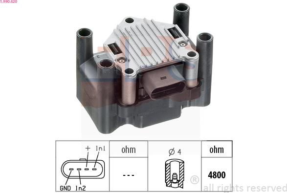 EPS 1.990.420 - Ignition Coil autospares.lv