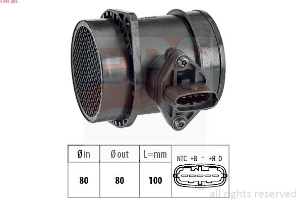 EPS 1.991.492 - Air Mass Sensor autospares.lv