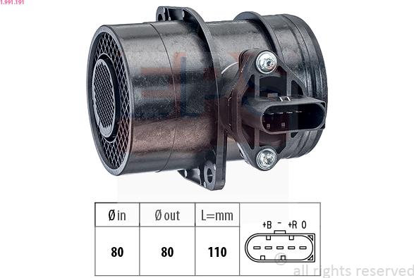 EPS 1.991.191 - Air Mass Sensor autospares.lv