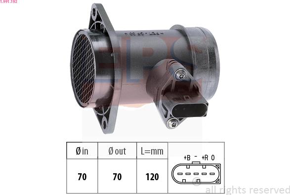 EPS 1.991.192 - Air Mass Sensor autospares.lv