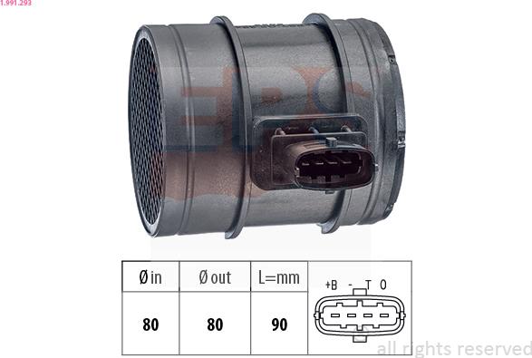 EPS 1.991.293 - Air Mass Sensor autospares.lv