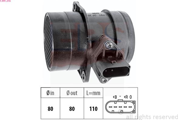 EPS 1.991.216 - Air Mass Sensor autospares.lv