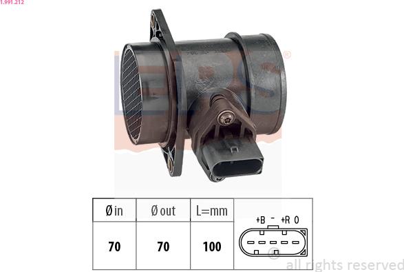 EPS 1.991.212 - Air Mass Sensor autospares.lv