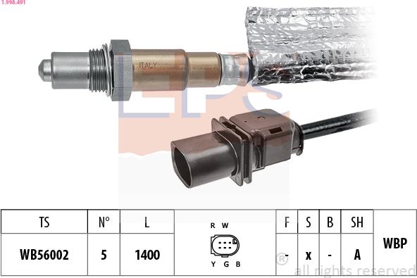 EPS 1.998.491 - Lambda Sensor autospares.lv