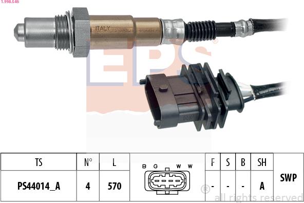 EPS 1.998.546 - Lambda Sensor autospares.lv