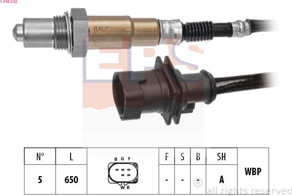 EPS 1.998.542 - Lambda Sensor autospares.lv