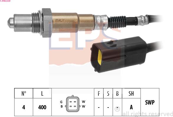 EPS 1.998.559 - Lambda Sensor autospares.lv