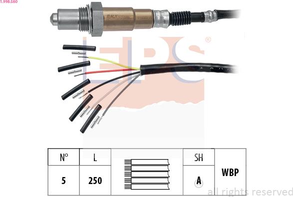 EPS 1.998.560 - Lambda Sensor autospares.lv