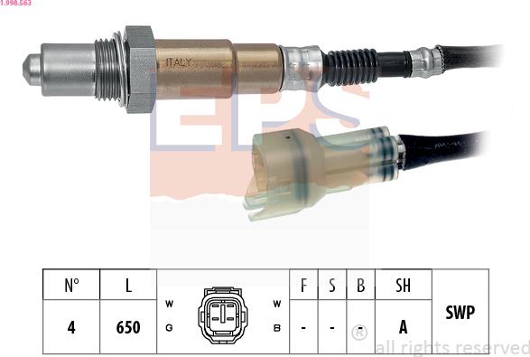 EPS 1.998.563 - Lambda Sensor autospares.lv