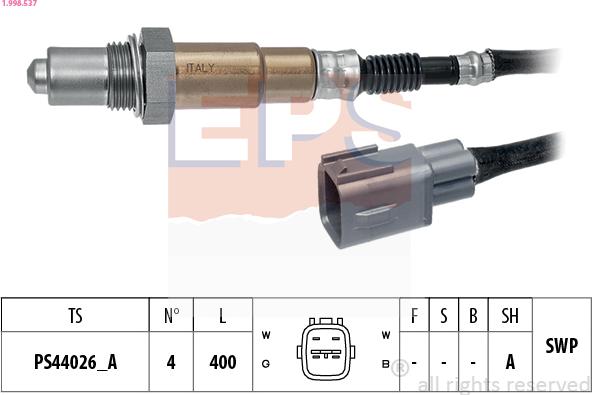 EPS 1.998.537 - Lambda Sensor autospares.lv