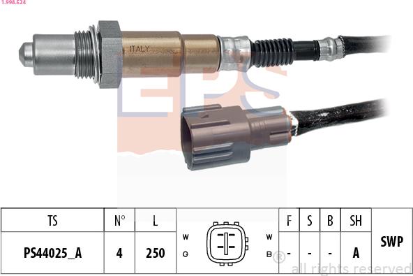 EPS 1.998.524 - Lambda Sensor autospares.lv