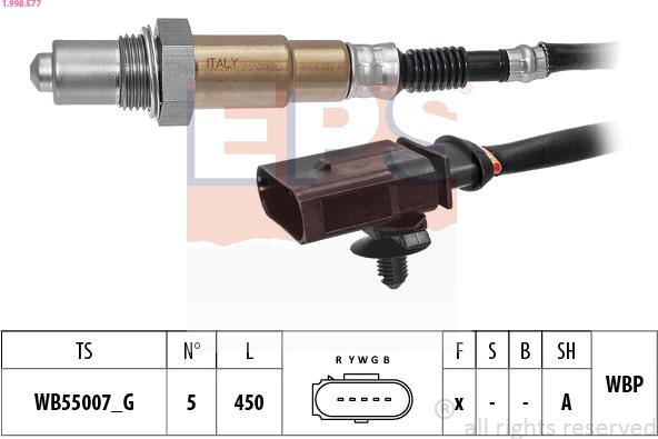 EPS 1.998.577 - Lambda Sensor autospares.lv