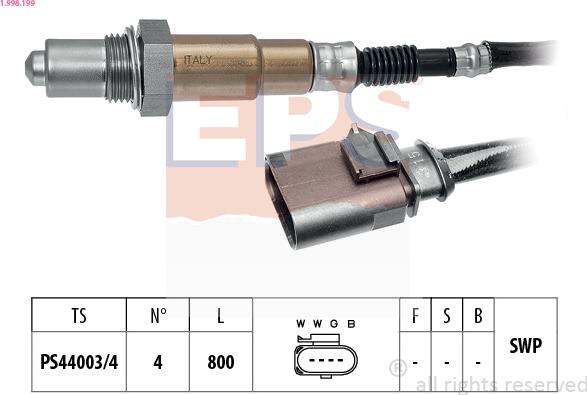 EPS 1.998.199 - Lambda Sensor autospares.lv