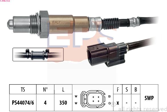 EPS 1.998.152 - Lambda Sensor autospares.lv