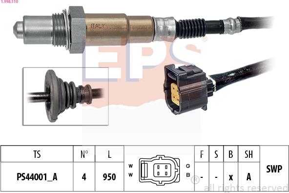 EPS 1.998.110 - Lambda Sensor autospares.lv