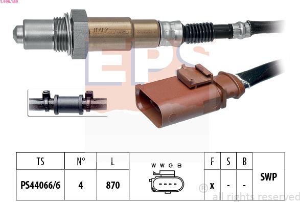 EPS 1.998.189 - Lambda Sensor autospares.lv