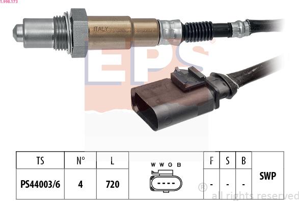 EPS 1.998.173 - Lambda Sensor autospares.lv